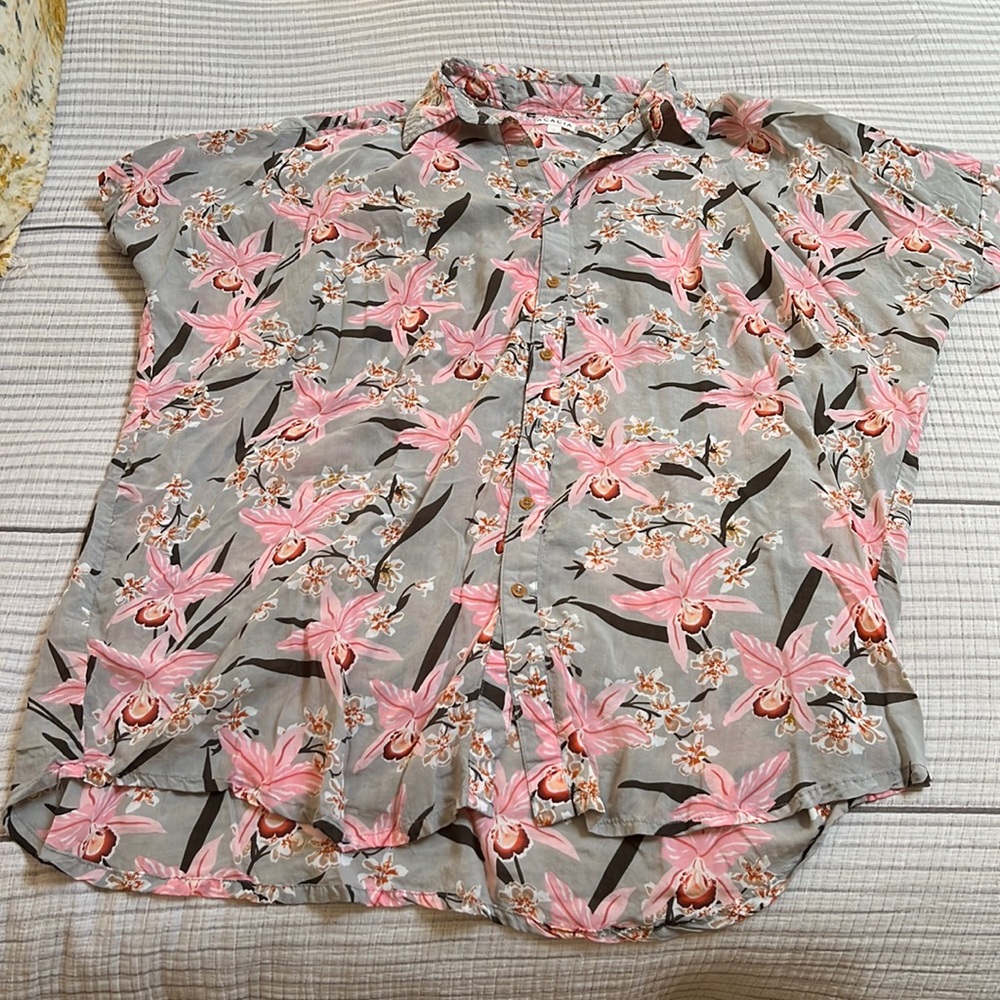 acacia tencel button up top
